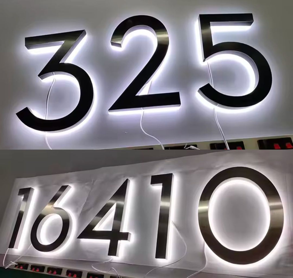 Matte Black LED house numbers