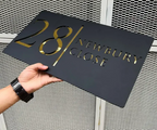 Black Acrylic Sign with Gold Text Custom Address Sign
