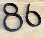 125mm Floating modern small Black House Numbers.