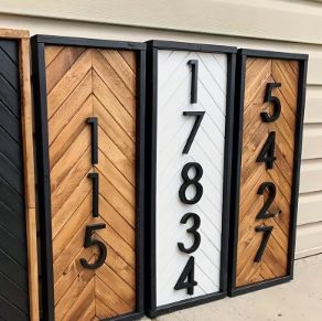 125mm Floating modern small Black House Numbers.