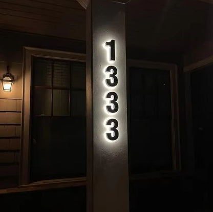 Solar 25cm Metal LED House Numbers