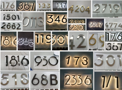 Silver Custom Metal 3D LED House Numbers and Letters