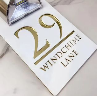 Solar Custom Acrylic House/Letterbox Sign - Rectangle