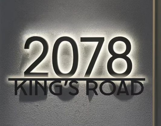Floating LED Custom Address Sign