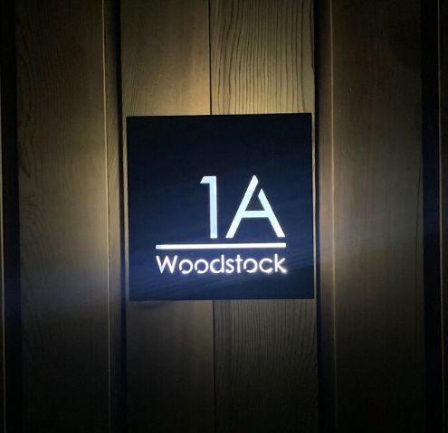 Warm White LED Custom House Number Sign - Square