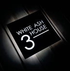 Warm White LED Custom House Number Sign - Square