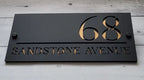 Black Acrylic Address on 2 Stand-offs Sign