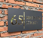 Black Acrylic Sign with Gold Text Custom Address Sign