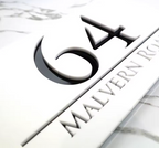 White Acrylic and Black Font Custom Address Sign