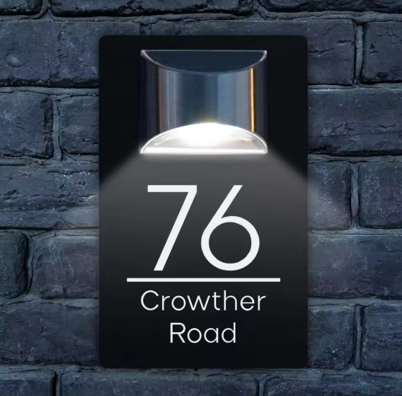 Rectangle Custom Solar Address Sign