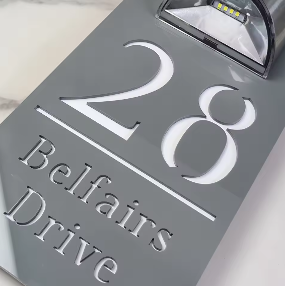 Rectangle Custom Solar Address Sign