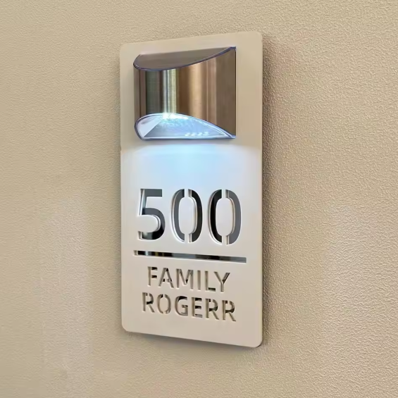 Rectangle Custom Solar Address Sign