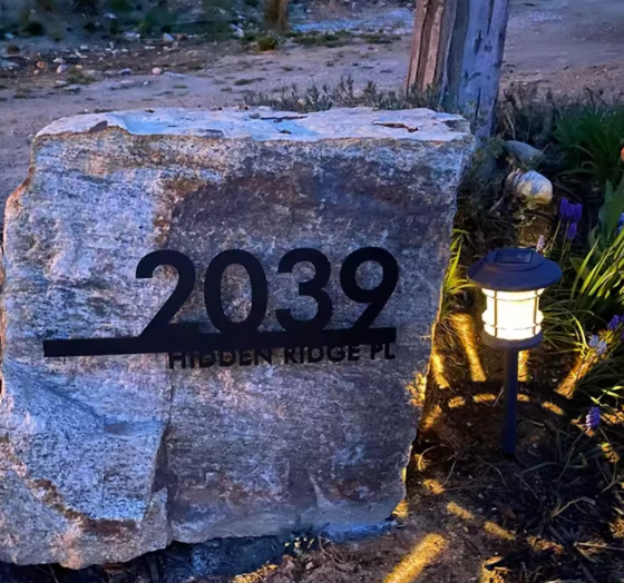 Floating Acrylic House Number Sign