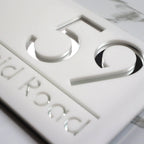 Custom Acrylic House/Letterbox Sign - Hamptons White Silver.