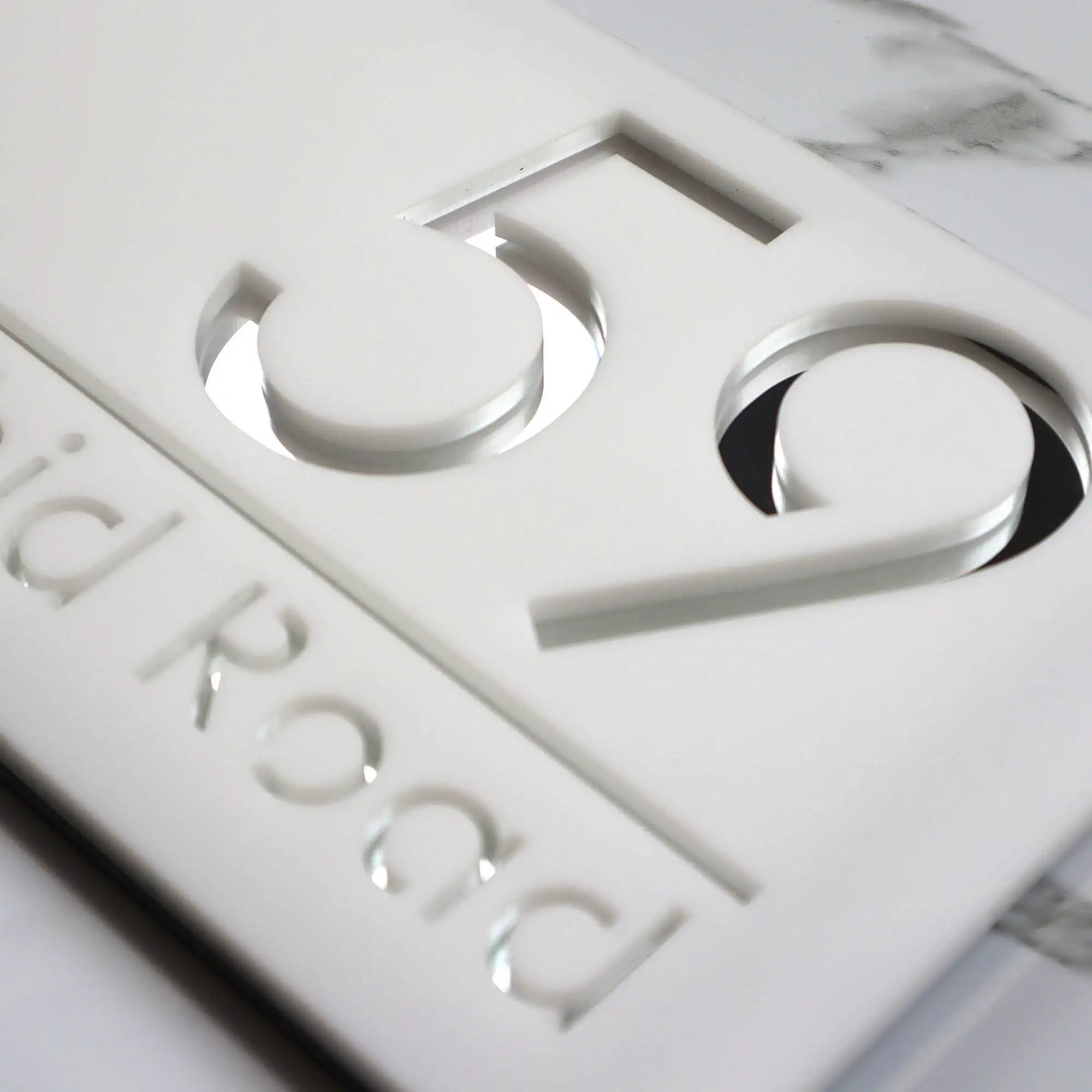 White Acrylic Address Sign