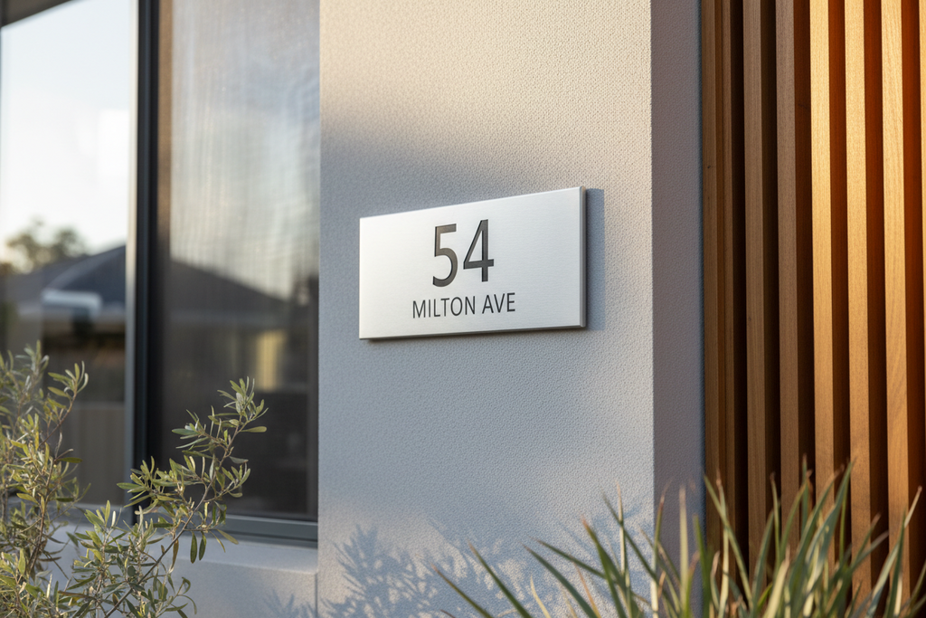 Stainless steel address plate