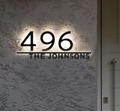 Floating LED Custom Address Sign