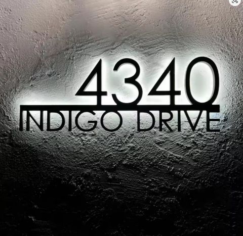 Floating LED Custom Address Sign