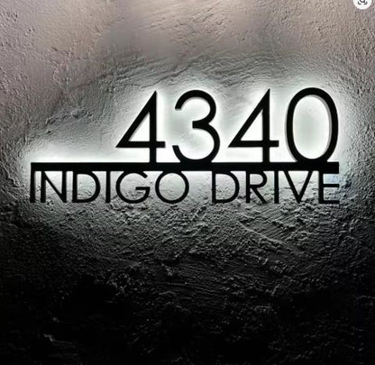 Floating LED Custom Address Sign