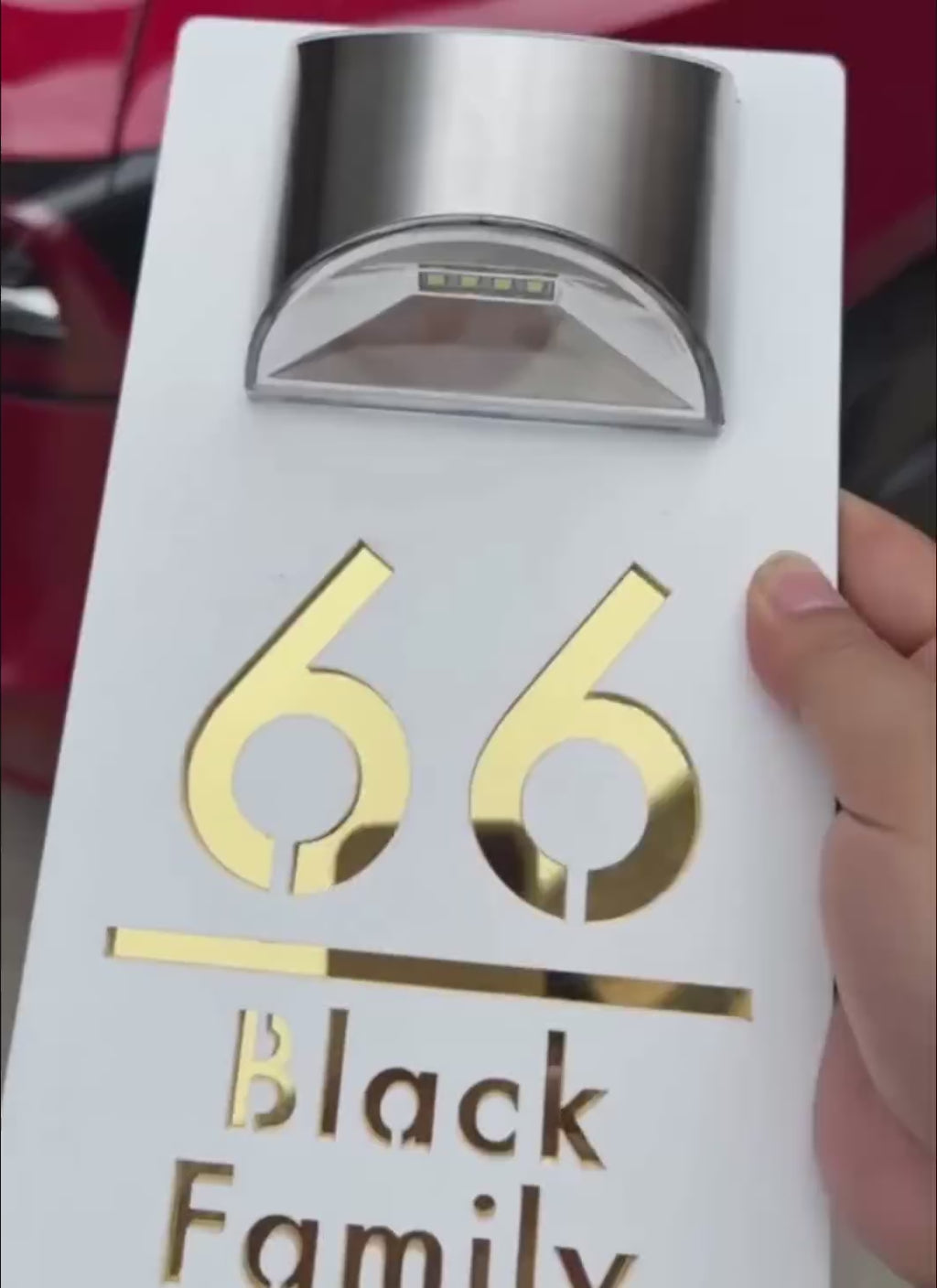 Rectangle Custom Solar Address Sign