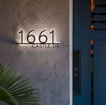 Floating LED Custom Address Sign
