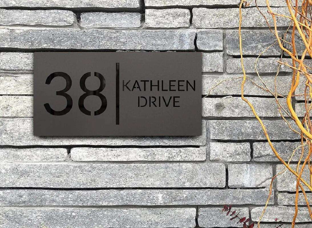 Black Acrylic Address Sign