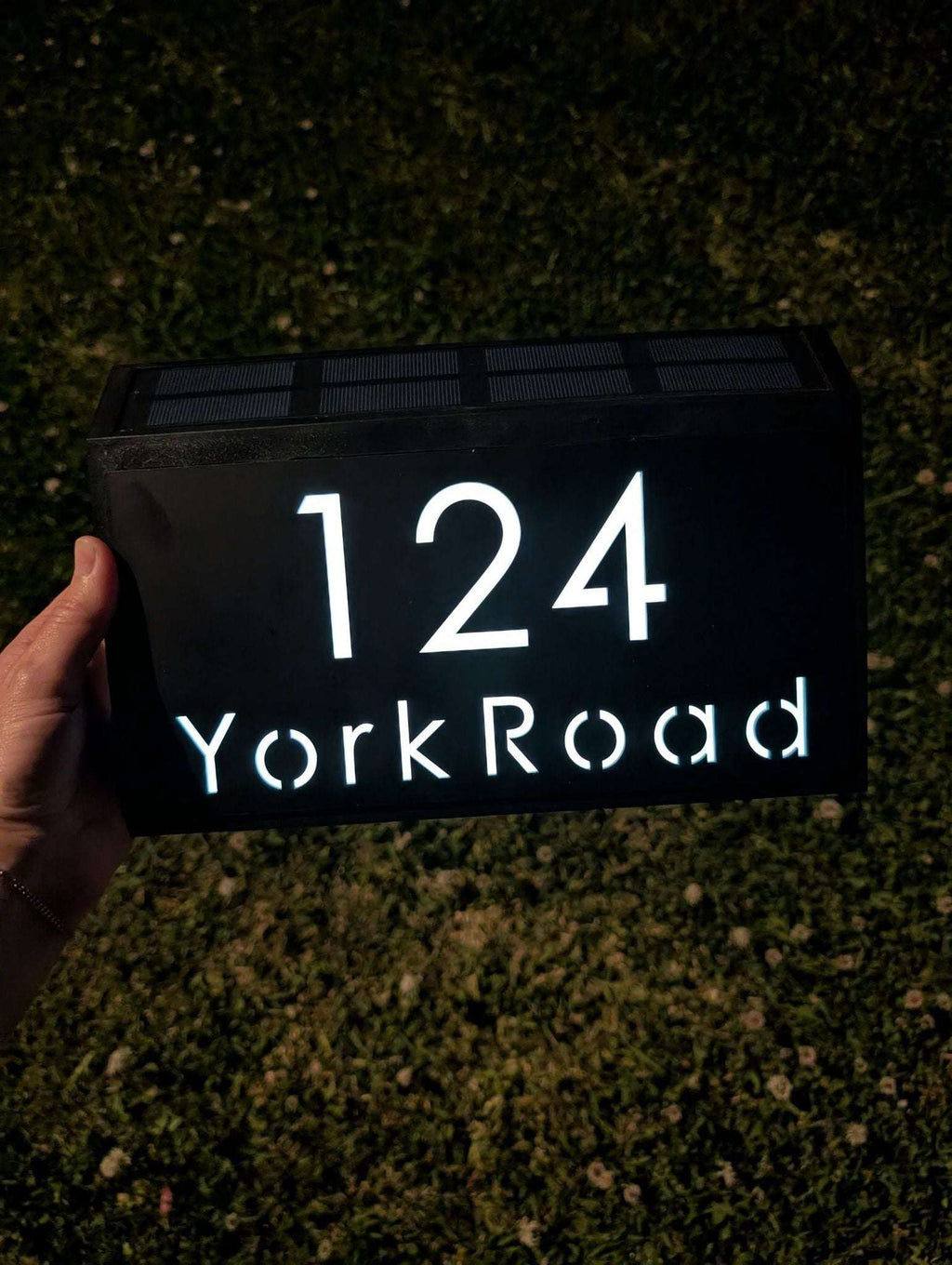 Custom Address Sign Solar LED Light Modern Residential Address Sign 3D ...