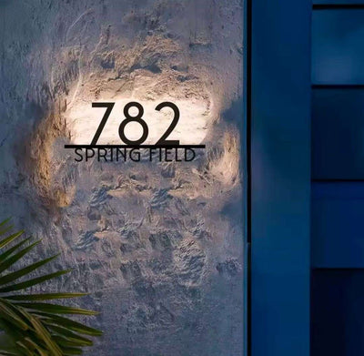 Floating LED Custom Address Sign