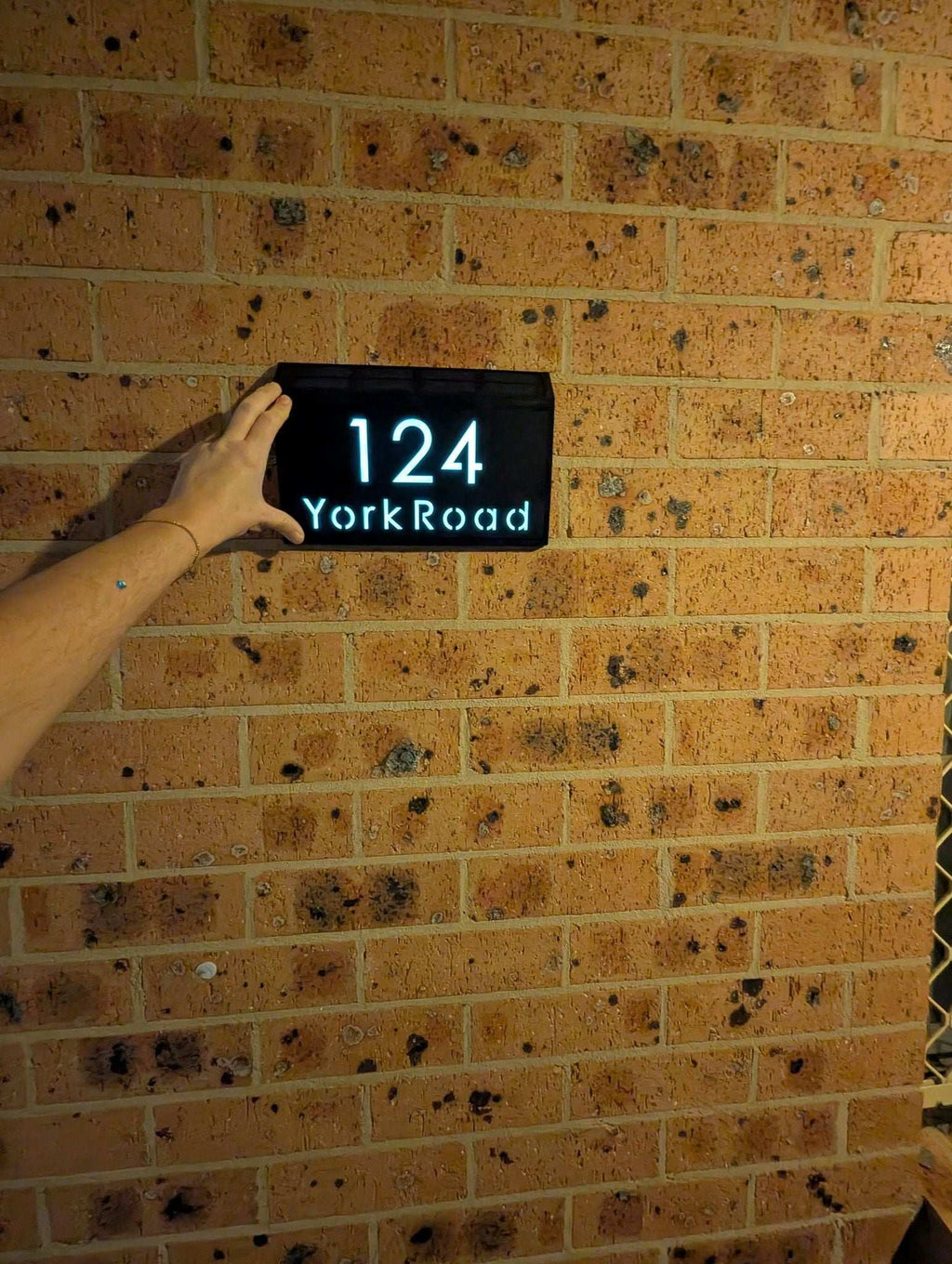 Custom Address Sign Solar LED Light Modern Residential Address Sign 3D ...