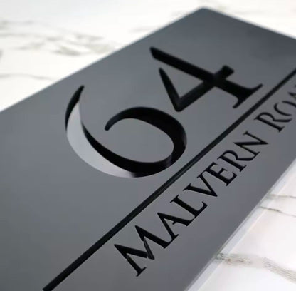 Grey Acrylic Address Sign