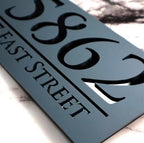 Black Acrylic and Black Font Custom Address Sign