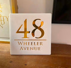 White Square Acrylic Address Sign