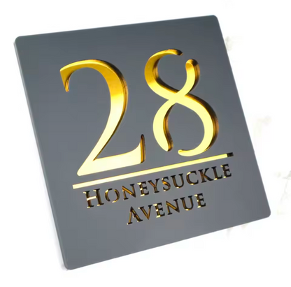 Grey Acrylic Address Sign