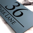 Black Acrylic and Black Font Custom Address Sign