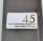 White Acrylic Address Sign