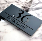 Black Acrylic and Black Font Custom Address Sign
