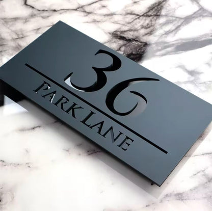 Black Acrylic Address Sign