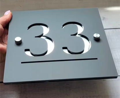Grey Acrylic Address Sign
