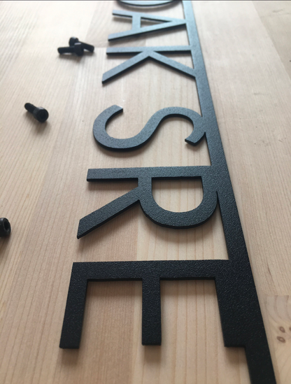 Metal lettering custom house address sign