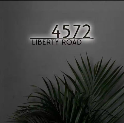 Floating LED Custom Address Sign