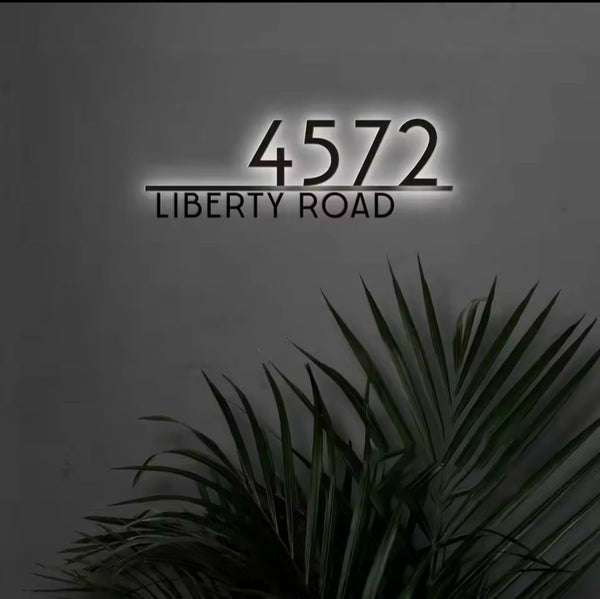 Floating LED Custom Address Sign