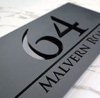 Black Acrylic and Black Font Custom Address Sign