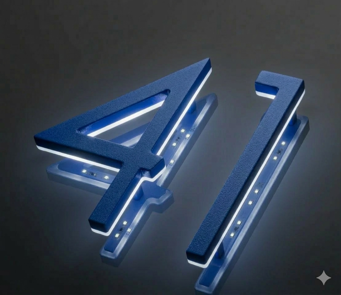 Dulux Powder Coat Colour Match LED house numbers