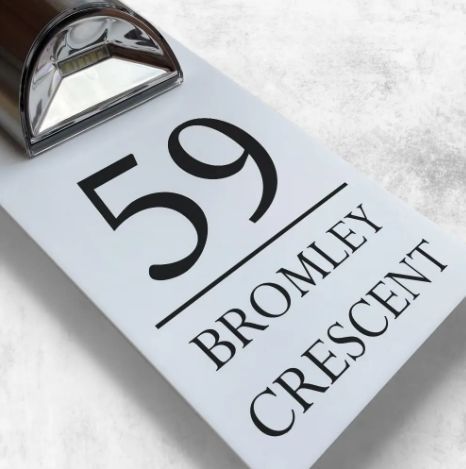 Solar Custom Acrylic House/Letterbox Sign - Rectangle